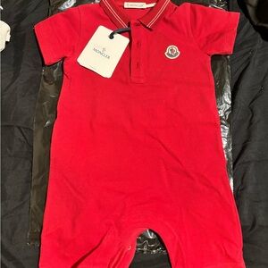 Moncler Red Baby Romper